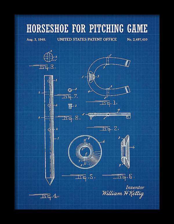 Pitching Horseshoe Blueprint Patent Us2497410a