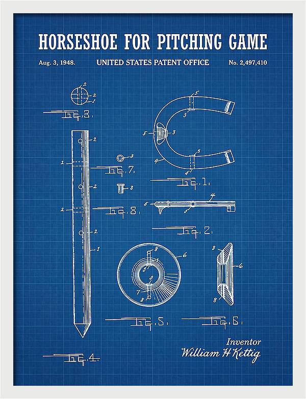 Pitching Horseshoe Blueprint Patent Us2497410a