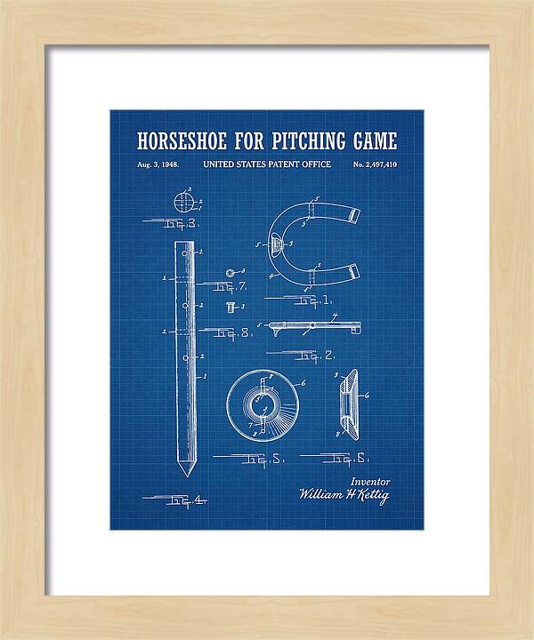 Pitching Horseshoe Blueprint Patent Us2497410a