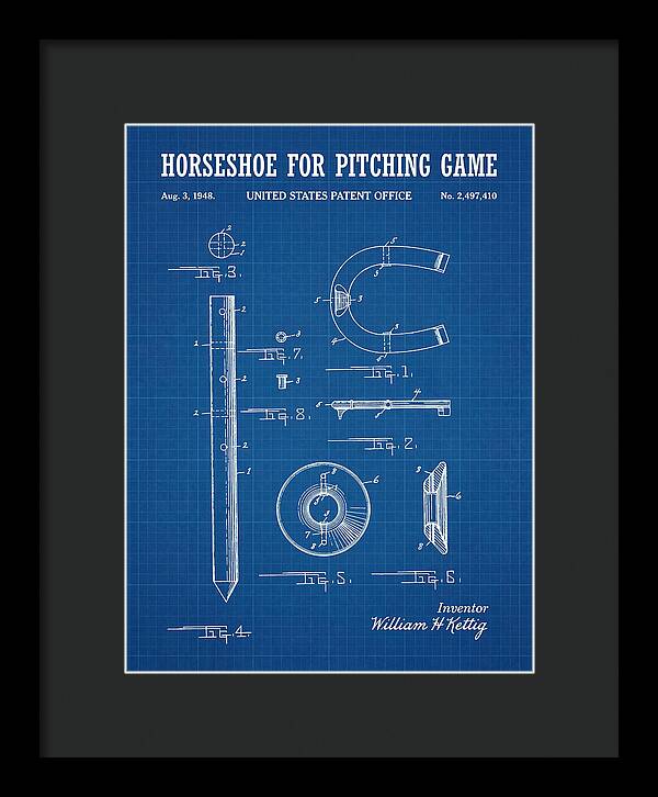 Pitching Horseshoe Blueprint Patent Us2497410a