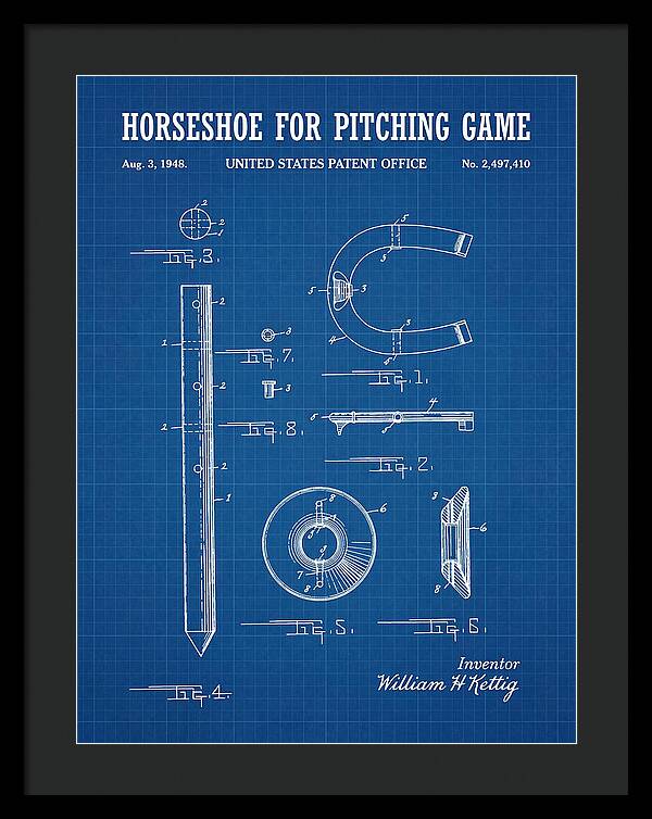 Pitching Horseshoe Blueprint Patent Us2497410a