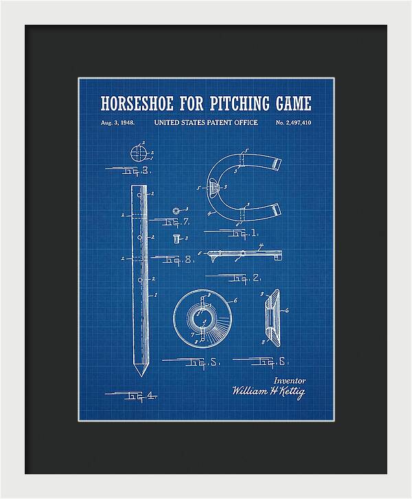 Pitching Horseshoe Blueprint Patent Us2497410a