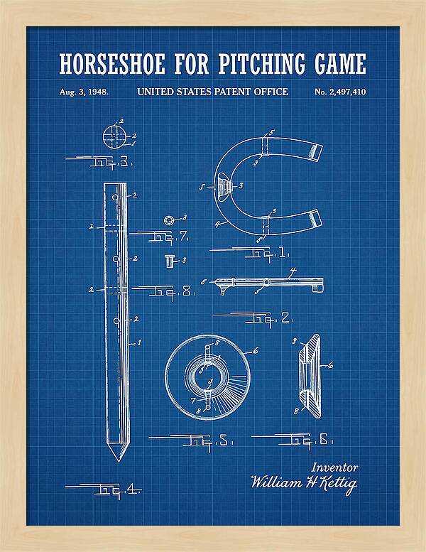 Pitching Horseshoe Blueprint Patent Us2497410a