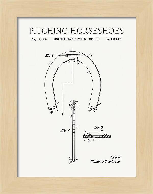 Pitching Horseshoes Minimalist Patent Us1913009a