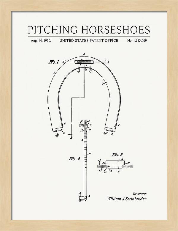 Pitching Horseshoes Minimalist Patent Us1913009a