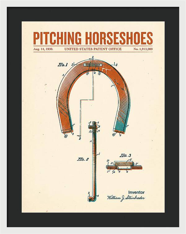 Pitching Horseshoes Retro Patent Us1913009a