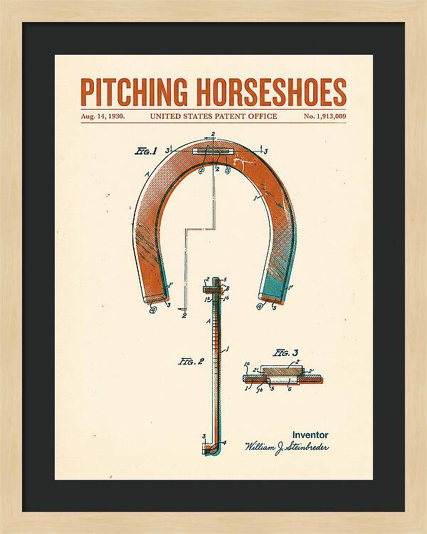 Pitching Horseshoes Retro Patent Us1913009a