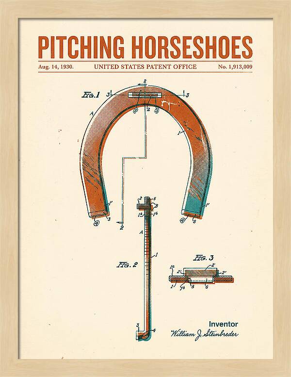 Pitching Horseshoes Retro Patent Us1913009a