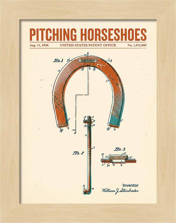 Pitching Horseshoes Retro Patent Us1913009a