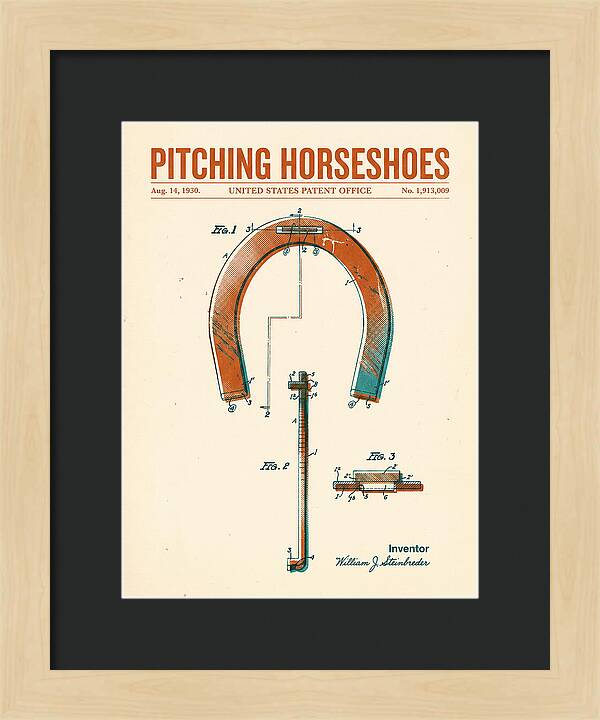 Pitching Horseshoes Retro Patent Us1913009a