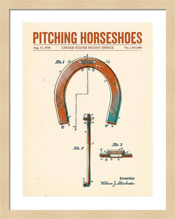 Pitching Horseshoes Retro Patent Us1913009a
