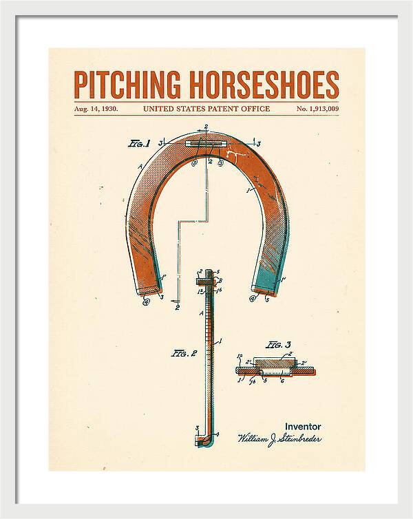 Pitching Horseshoes Retro Patent Us1913009a