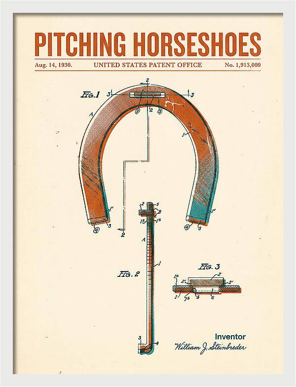 Pitching Horseshoes Retro Patent Us1913009a