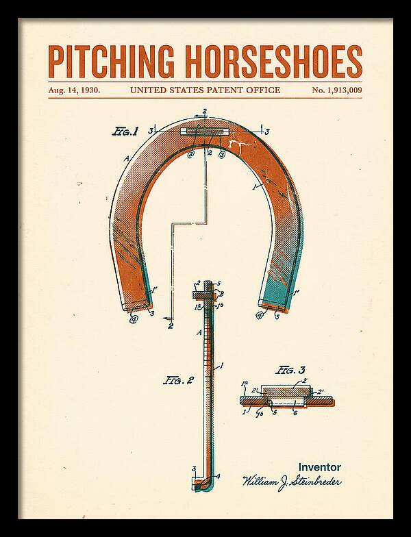 Pitching Horseshoes Retro Patent Us1913009a