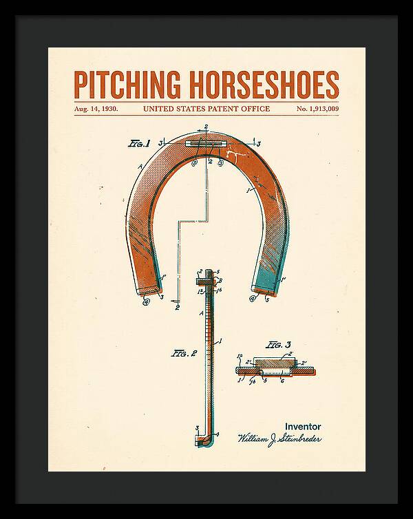 Pitching Horseshoes Retro Patent Us1913009a