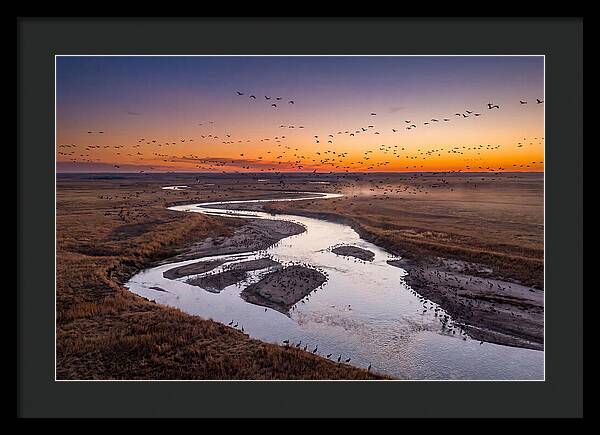 Platte River At Sunset Migration