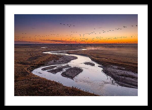 Platte River At Sunset Migration