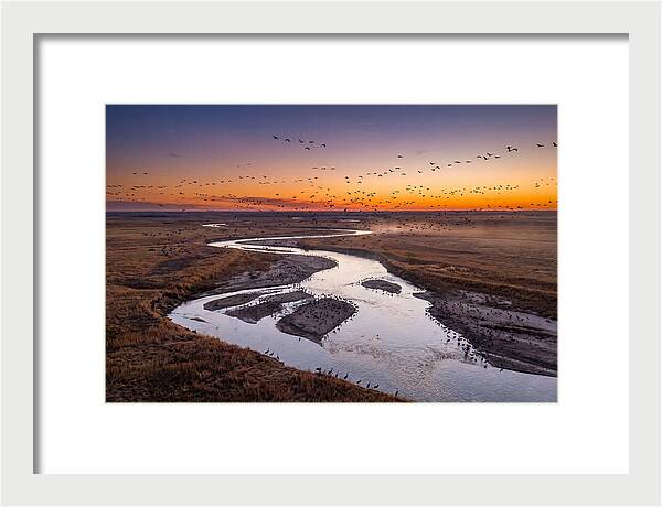 Platte River At Sunset Migration