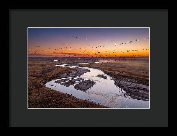 Platte River At Sunset Migration