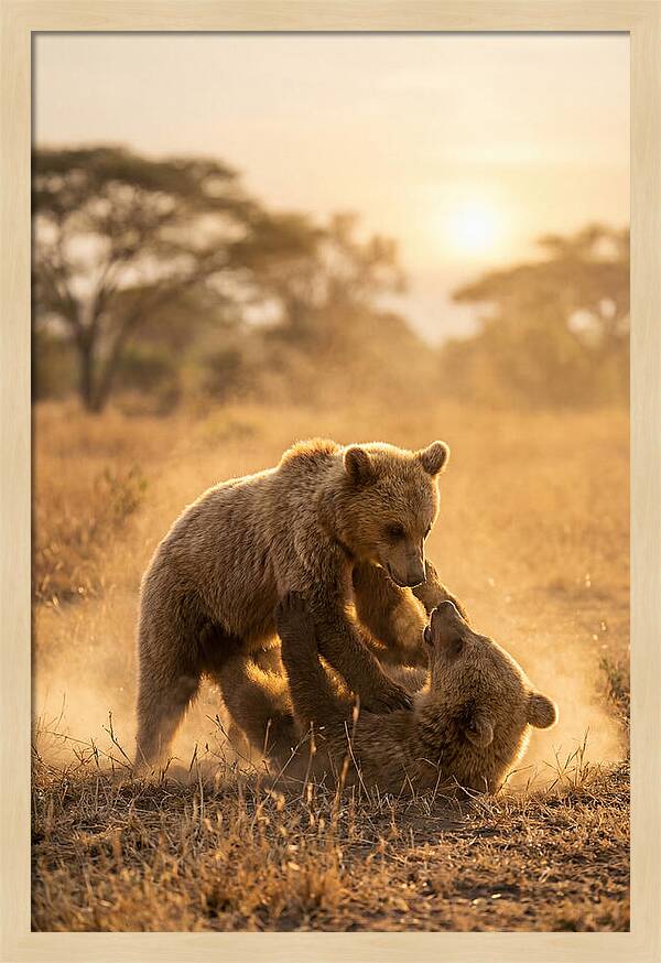 Playful Cubs In The Serengeti