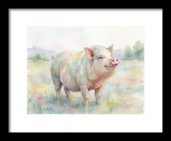 Playful Pig In Pastel Hues