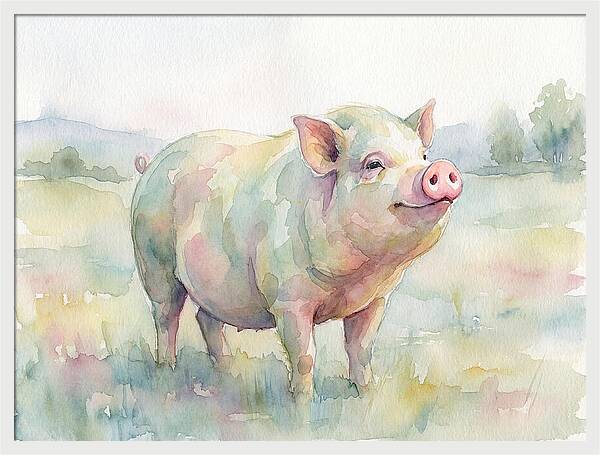Playful Pig In Pastel Hues