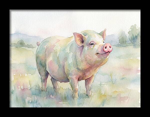 Playful Pig In Pastel Hues