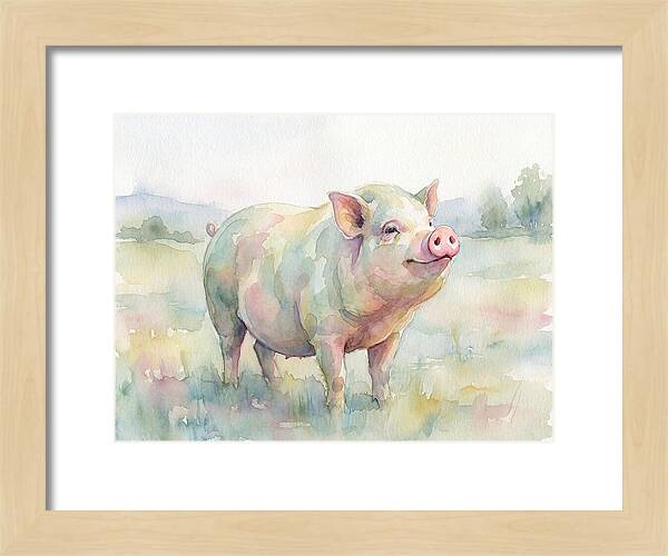 Playful Pig In Pastel Hues