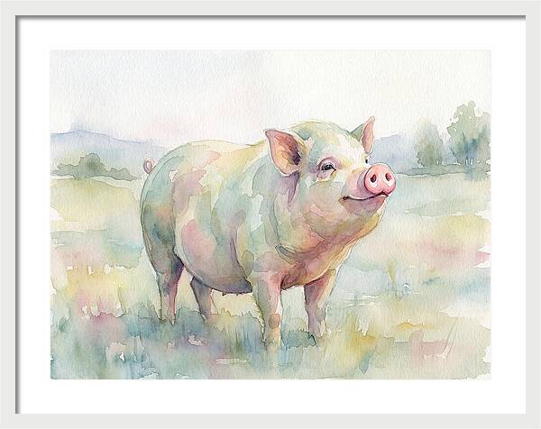 Playful Pig In Pastel Hues