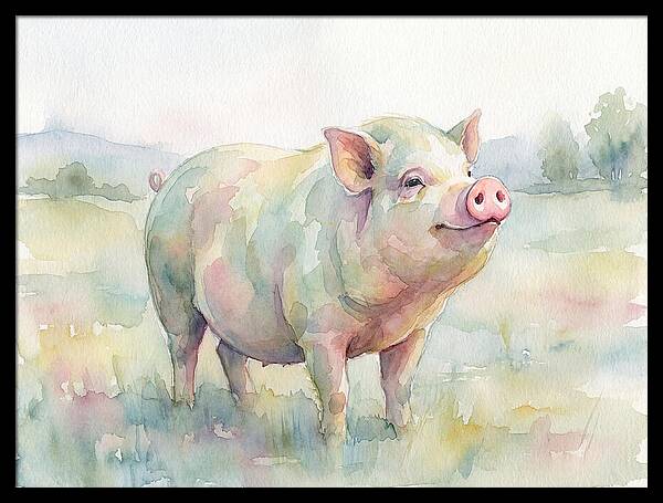 Playful Pig In Pastel Hues