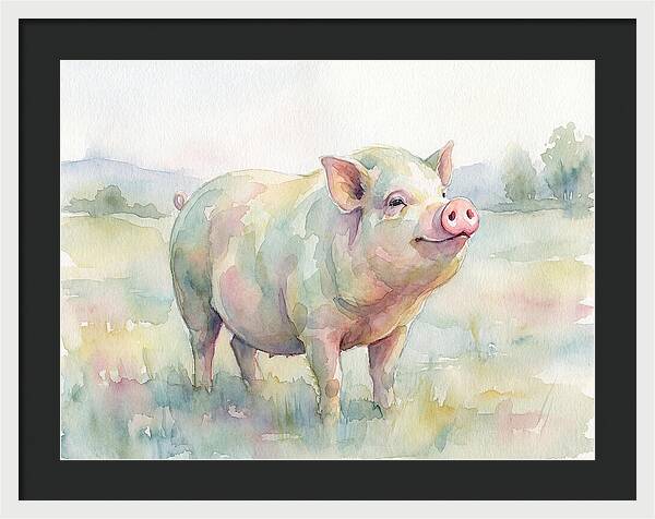 Playful Pig In Pastel Hues