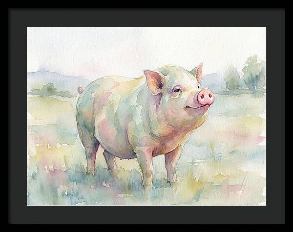 Playful Pig In Pastel Hues