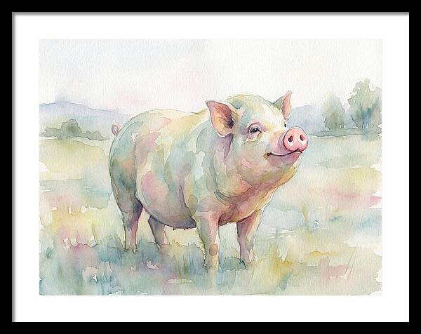 Playful Pig In Pastel Hues