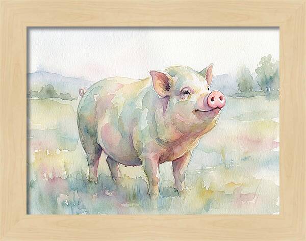 Playful Pig In Pastel Hues