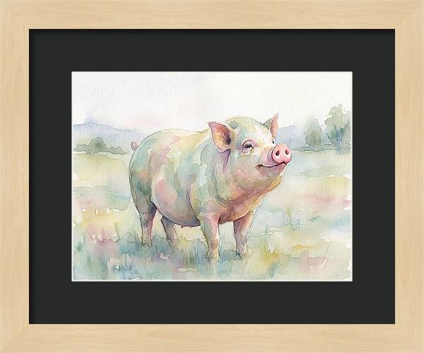 Playful Pig In Pastel Hues