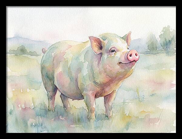Playful Pig In Pastel Hues