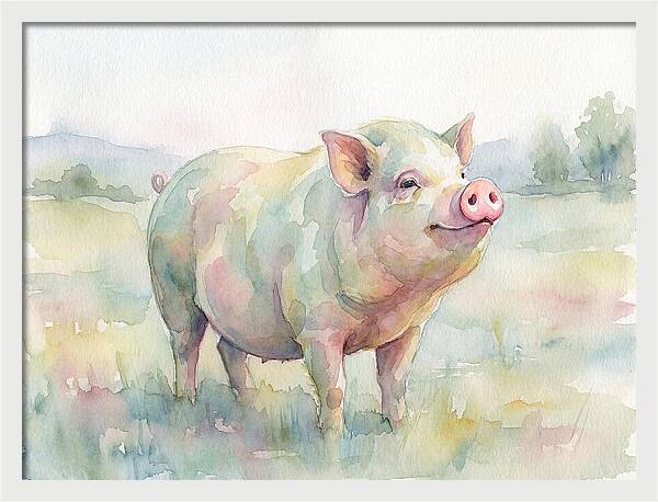 Playful Pig In Pastel Hues