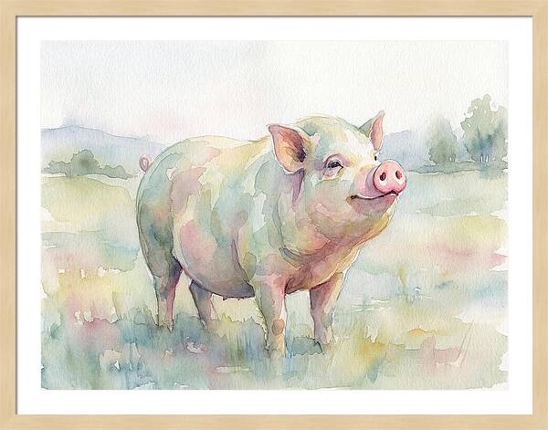 Playful Pig In Pastel Hues