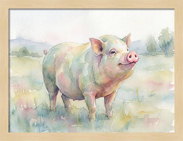 Playful Pig In Pastel Hues