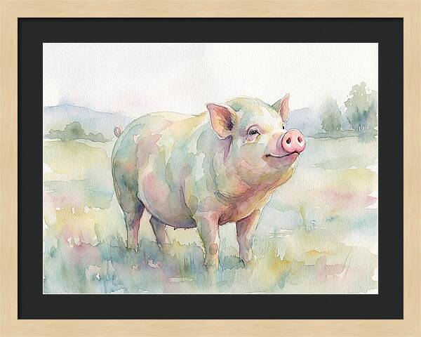 Playful Pig In Pastel Hues