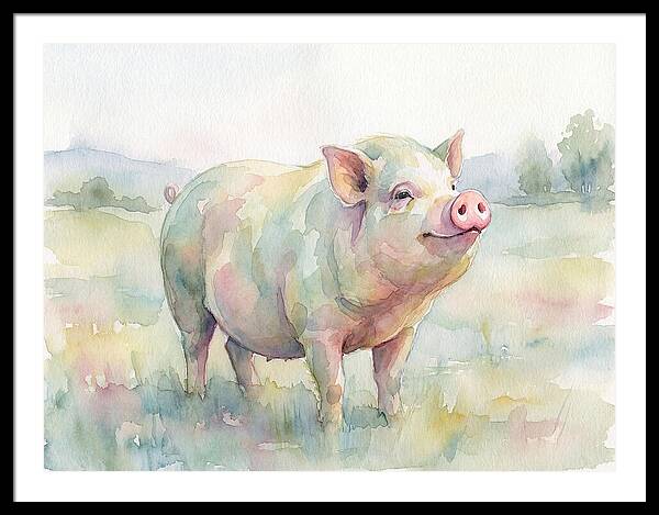 Playful Pig In Pastel Hues