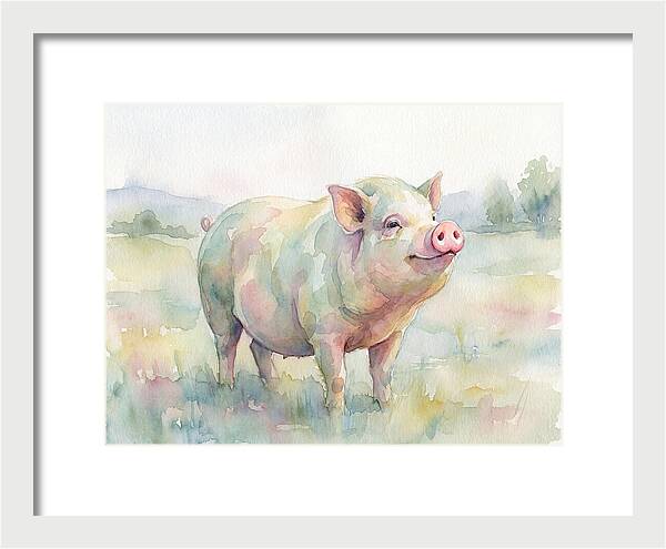 Playful Pig In Pastel Hues