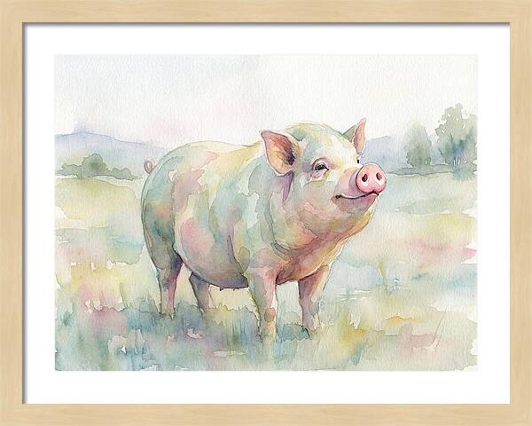 Playful Pig In Pastel Hues