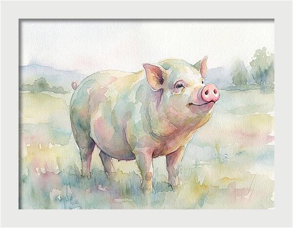 Playful Pig In Pastel Hues