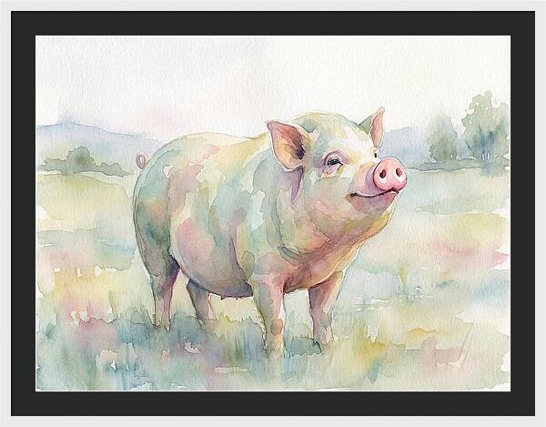 Playful Pig In Pastel Hues