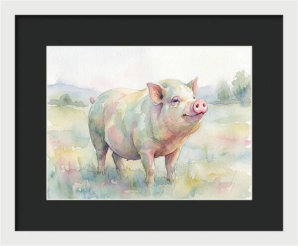 Playful Pig In Pastel Hues