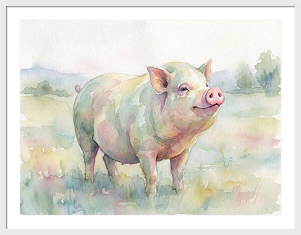 Playful Pig In Pastel Hues