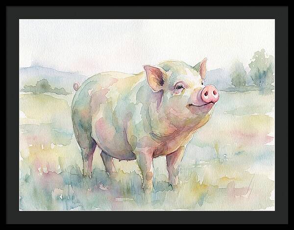 Playful Pig In Pastel Hues