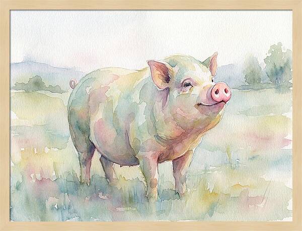 Playful Pig In Pastel Hues