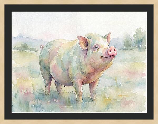 Playful Pig In Pastel Hues